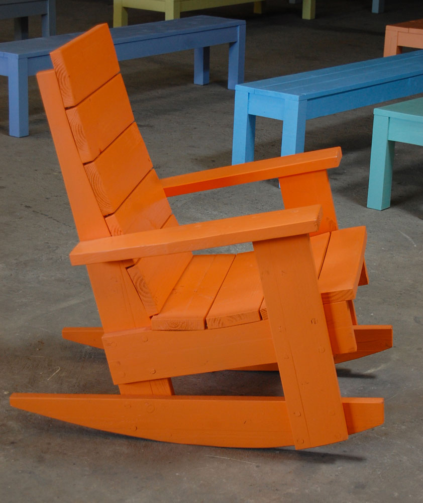 Rocking-chair laqué